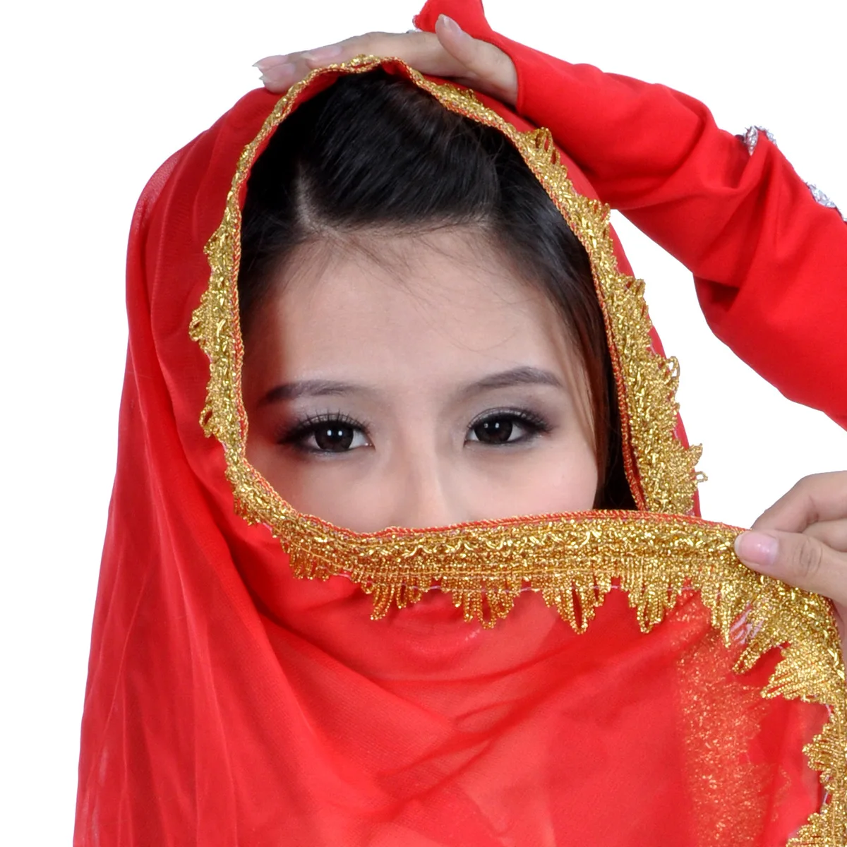 1 pçs/lote mulher moda dança do ventre rosto véu senhora chiffon dança véu