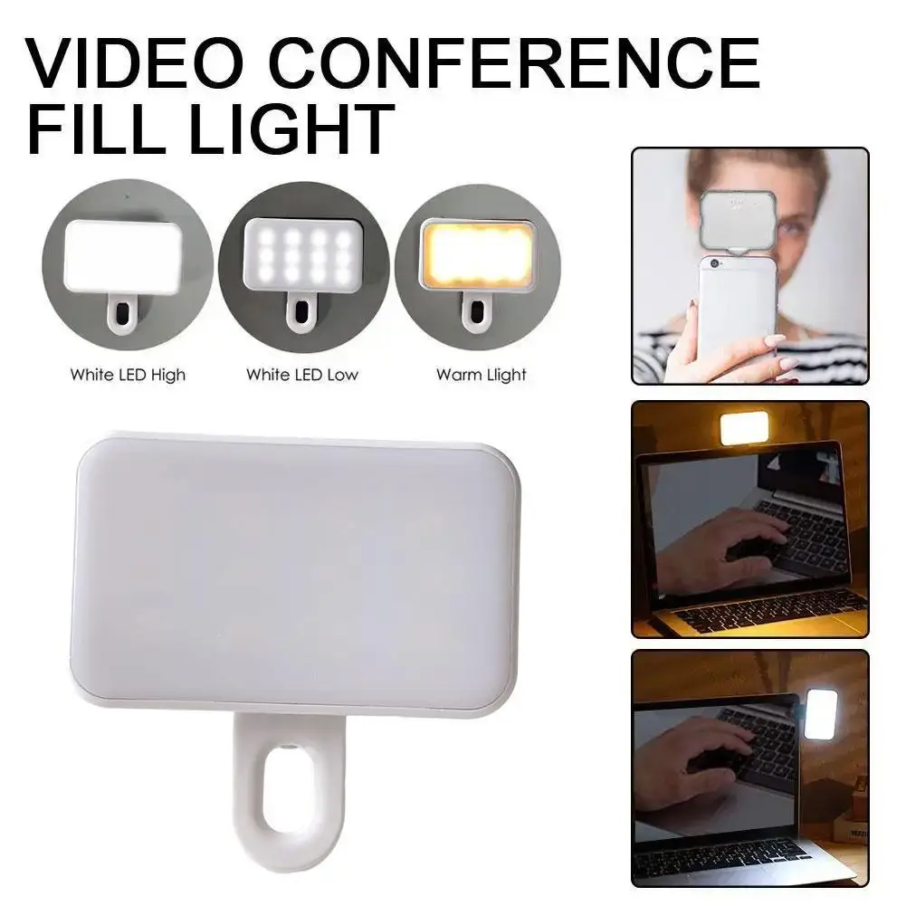 Portable LED Phone Selfie Fill Light Laptop Fill Light For Video Conferencing 4.8w Rechargeable K9U0