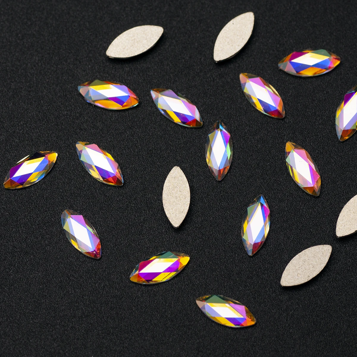 20 stücke Marquise 3,5x8mm klar/Kristall ab Flatback Nail Art glänzende Strass Glas Maniküre Tipps 3D Nagel Charms Dekoration