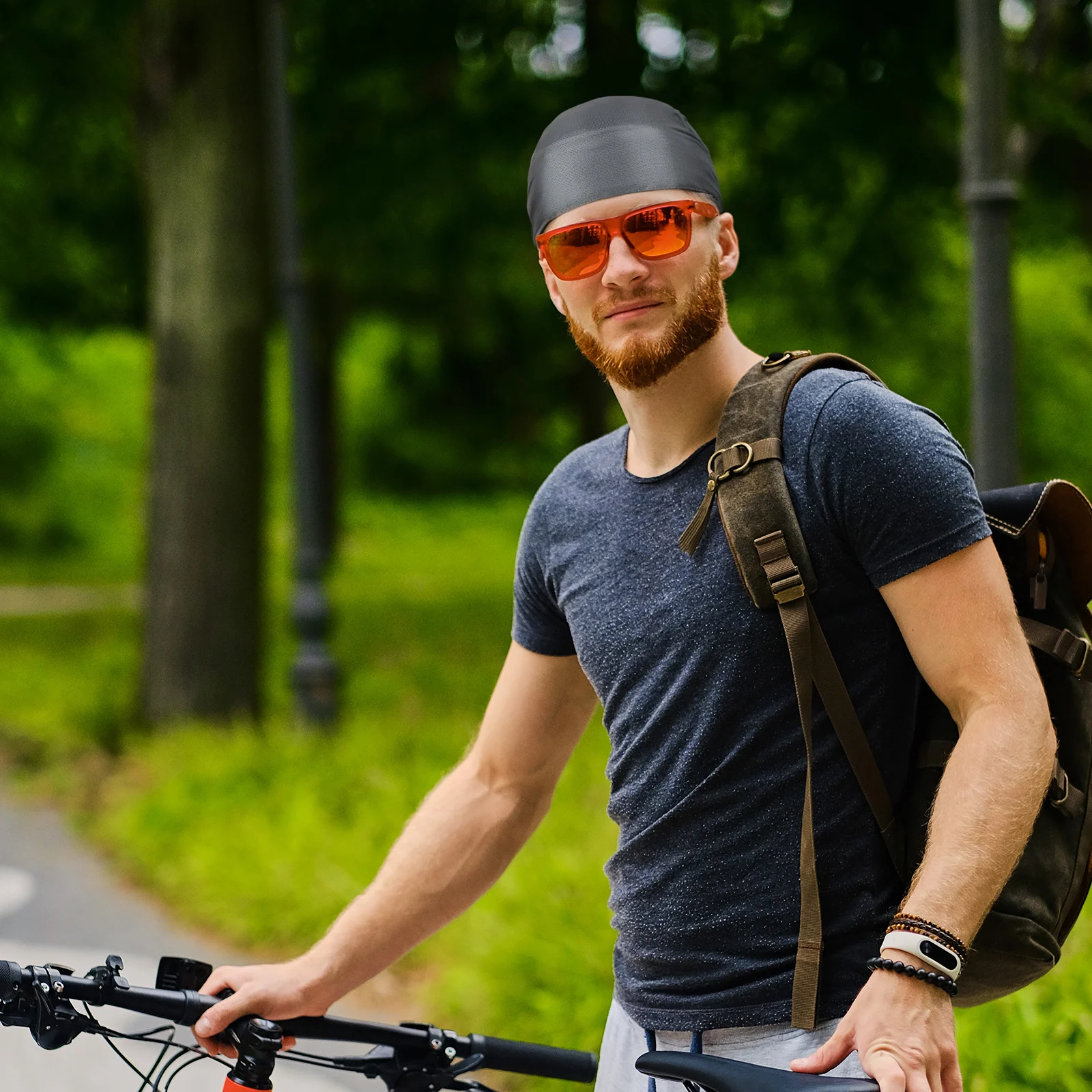 

6Pcs Breathable Quick Drying Do Rags for Men Cycling Running Skull Caps Tied Beanie Caps Do for Men Tied Bandanas