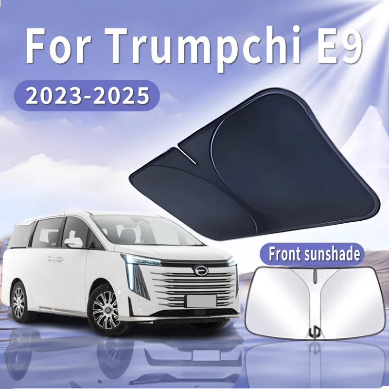 Foldable Car Sun Visor For Trumpchi E9 2023 2024 2025 Front Windshield Sunshade Heat Insulation Summer Cooling Auto Accessories