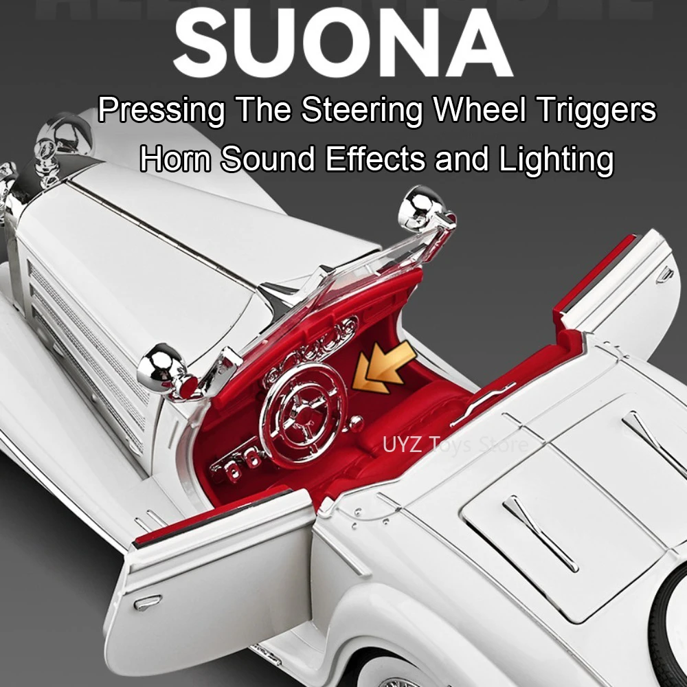 1:18 Grote Maat 500K AE86 Model Auto Speelgoed Legering Diecast Geluid Licht Trek Simulatie Voertuig Modellen Collectie Cadeaus voor Jongens