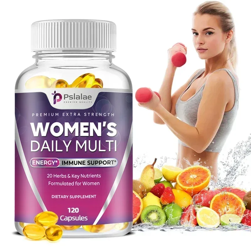 كبسولات Multivitabag اليومية للمرأة ، لدعم الطاقة والصحة المناعية ، معقدة