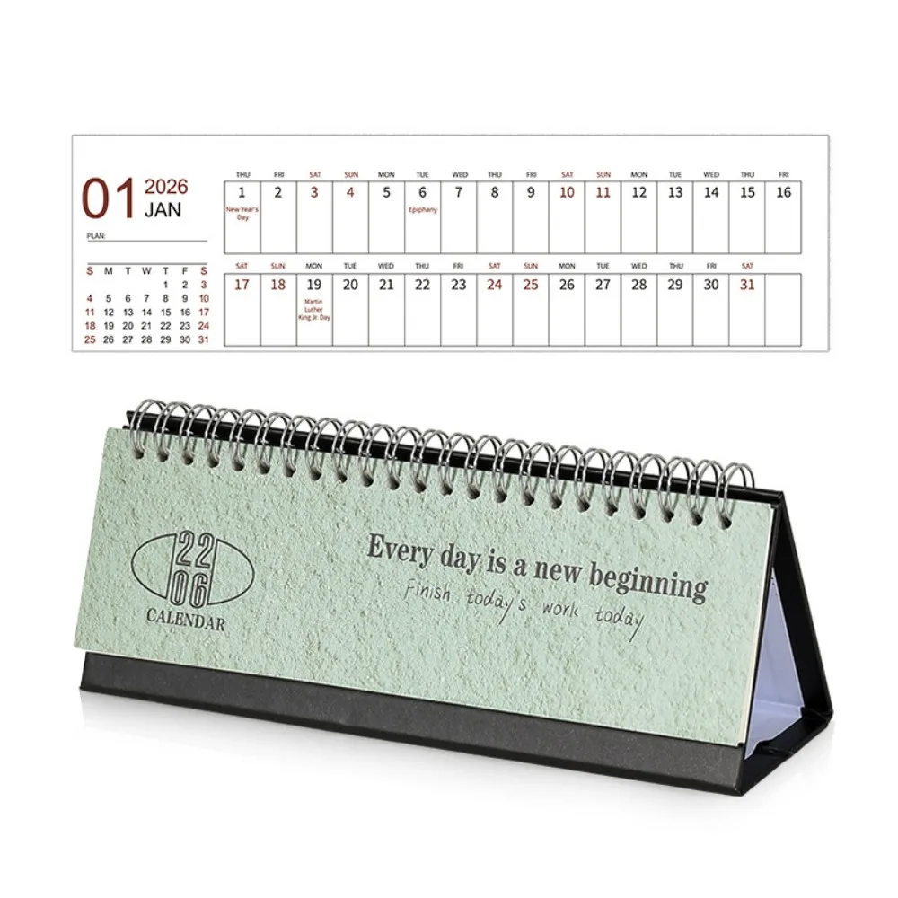 

2026 Calendar Desk Calendar Portable Size Simple Style Desktop Display Desktop Decoration Check In Notebook Dorm Room