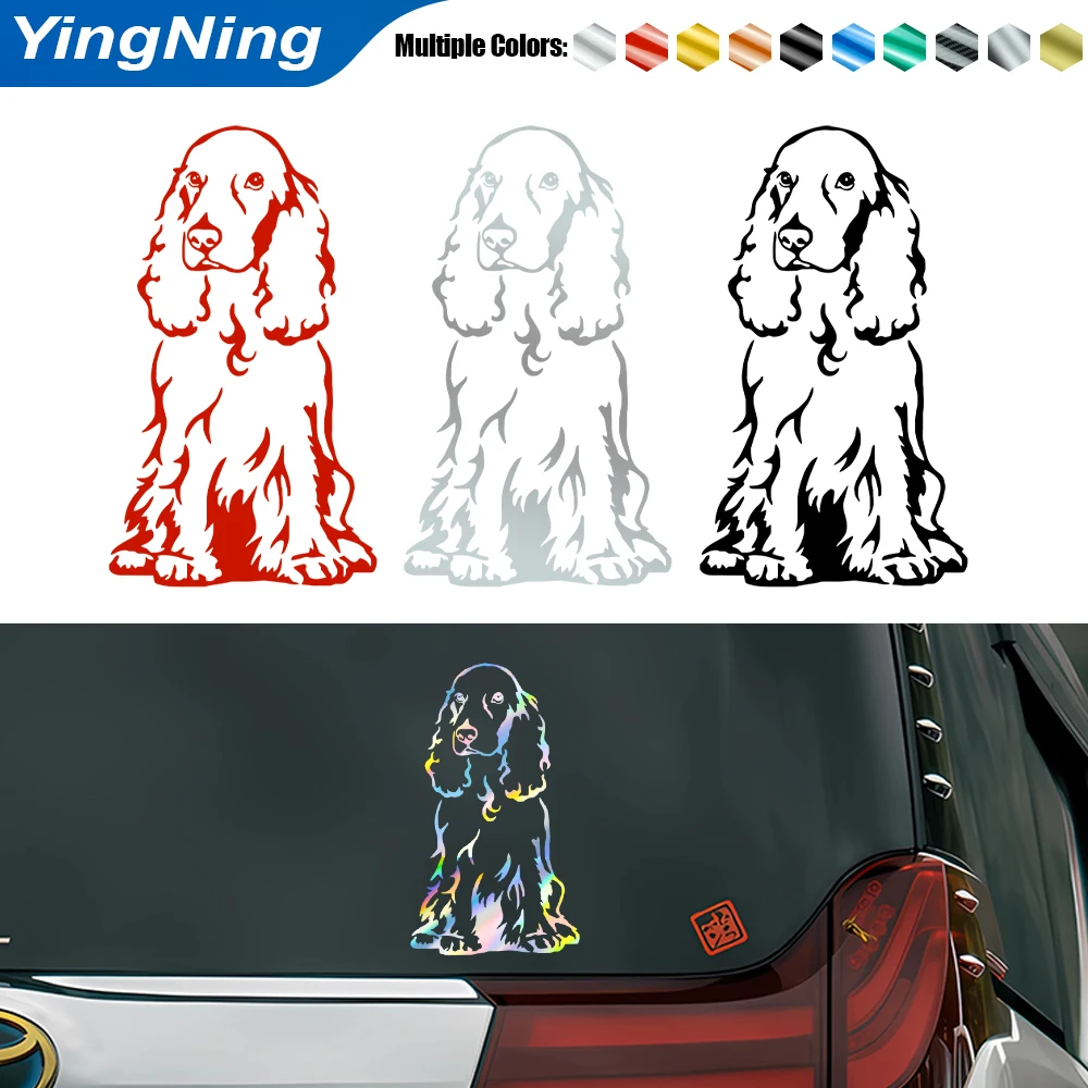

Водонепроницаемые виниловые наклейки для автомобиля с 3D-эффектом, светоотражающие, с изображением кокер-спаниеля, устойчивые к солнцу, для декора окон и кузова автомобиля, автоаксессуары