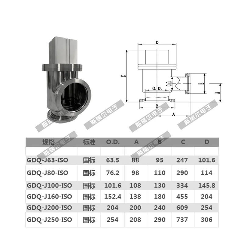 ISO63 ISO80 ISO100 ISO160 GDQ صمام فلابر هوائي، صمام زاوية هوائي، صمام تفريغ