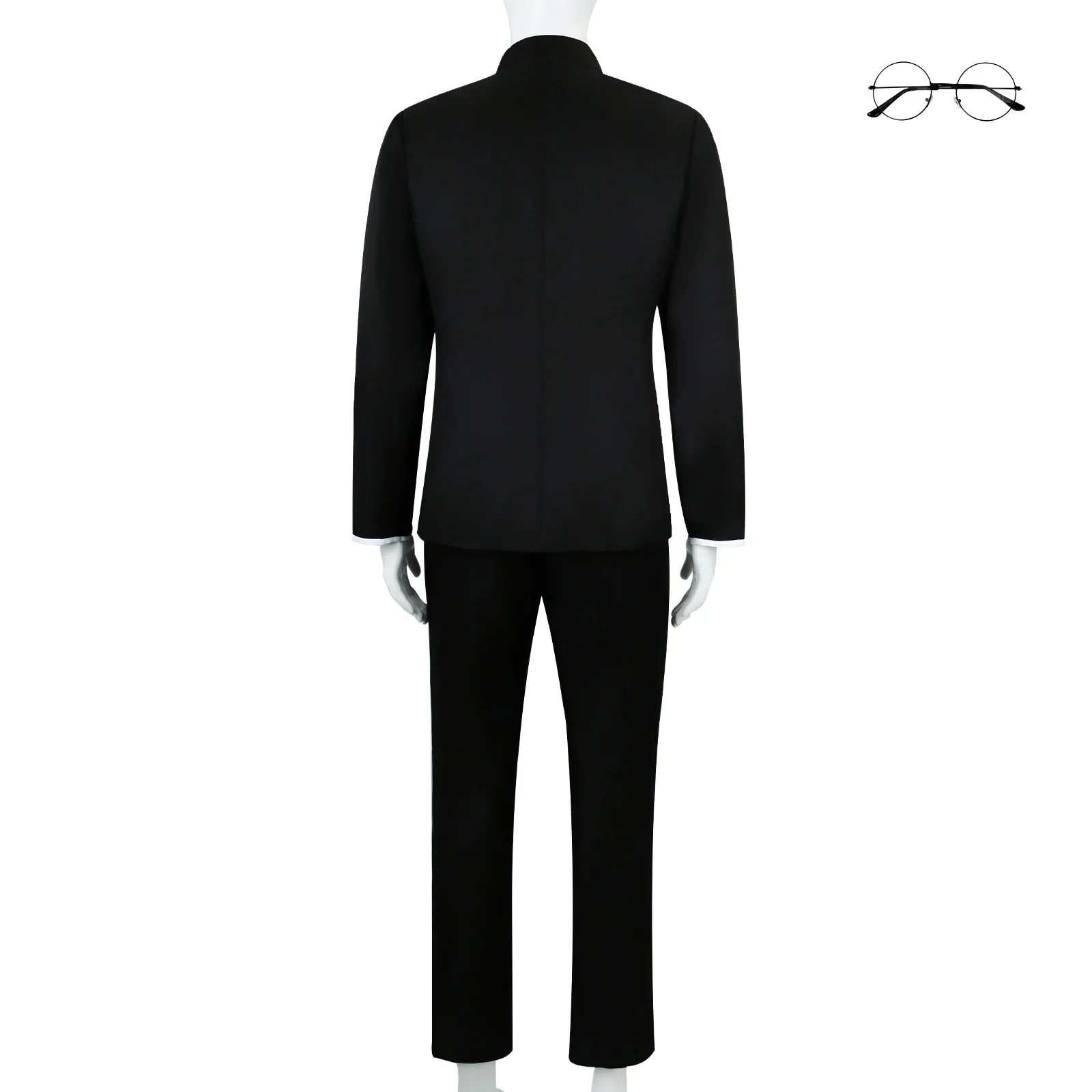 Ken Takakura Costume Cosplay Parrucca Anime Dandadan Okarun Uniforme scolastica Occhiali Giacca nera Pantaloni Gakuran Halloween Party Men