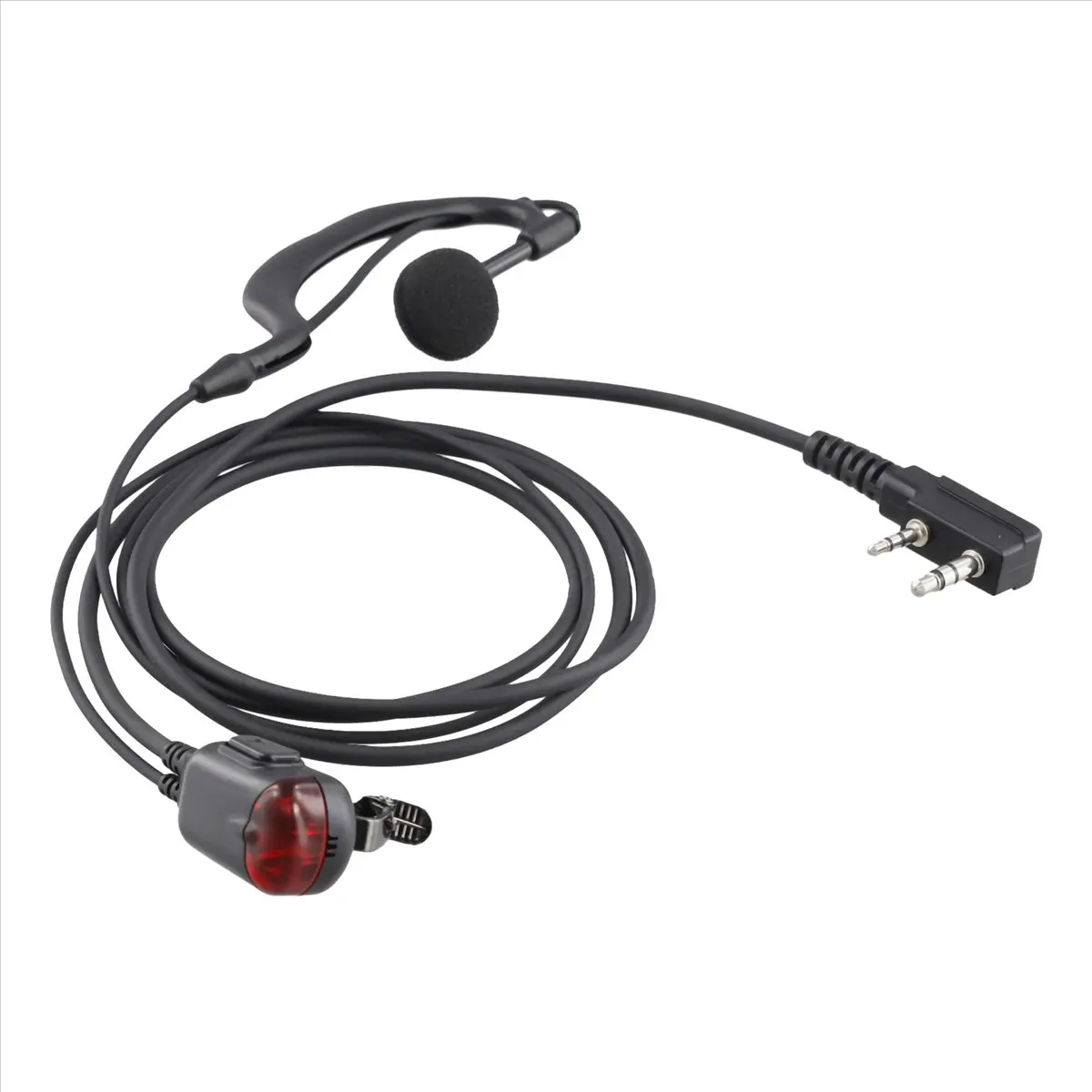 A003 2 Pin G Shape Headset Earpiece Mic for Two Way Radio Security Walkie Talkie Radio for
