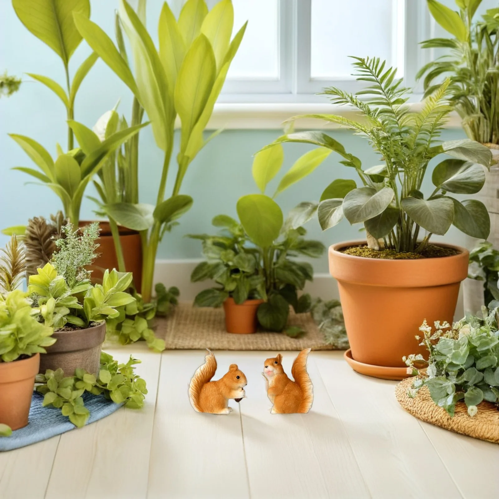 

8Pcs Simulation Squirrel Ornaments Resin Miniatures for Micro Landscape DIY Craft Bonsai Decor Tiny Animal Home Garden Accents