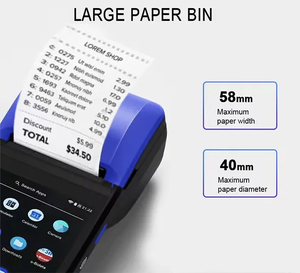 Portable All in One Android Pos System 4G Smart NFC Android POS handheld Point Of Sale machine with nfc and qr code V510