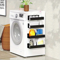 1/2pcs Magnetic Storage Shelf  Household Kitchen Refrigerator Washing Machine Side Hanging  Rack, Multifunctional Storage Rack