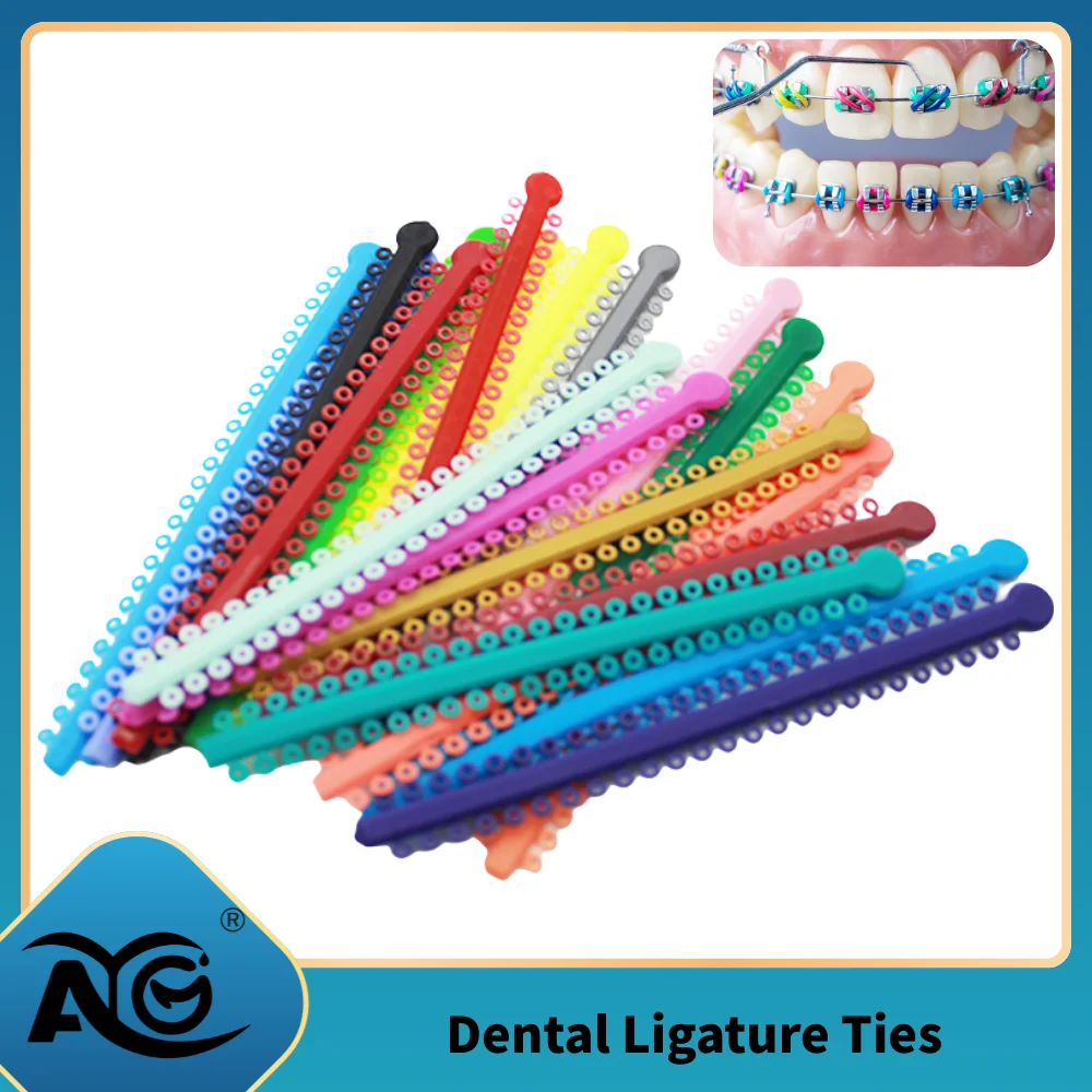 AG 20pcs/Park Dental Orthodontic Elastic Ligature Ties Bands for Brackets Braces Colourful to Choose  Dentist Ortho Materials