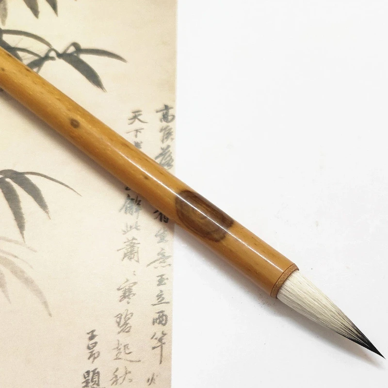 Woolen Mixed Hair Chinese Painting Brush Fine Outline Pen Copy Scriptures Small Regular Script Slender Gold Calligraphy Brush
