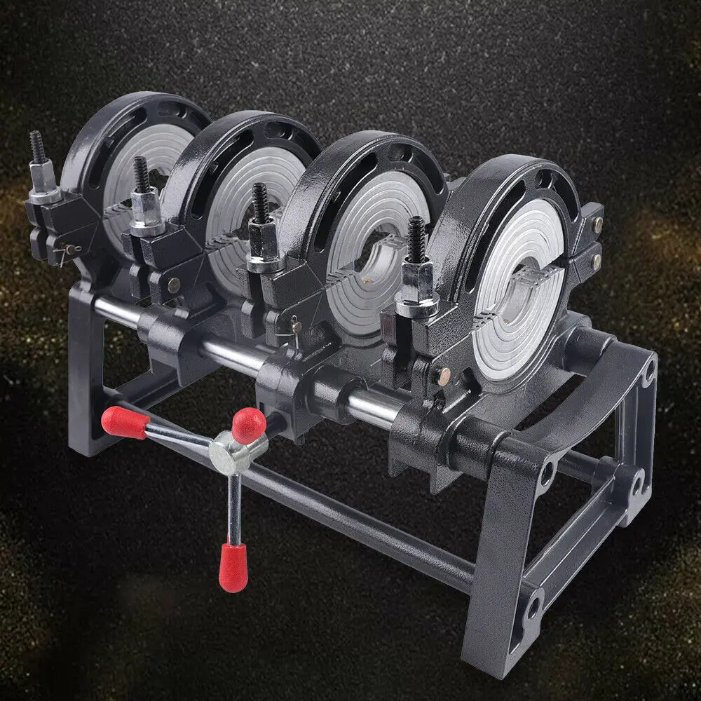 Manual Pipe Welding Equipment, Temperature Adjustable Pipe Fusion Welder, 4 Ring Double Column Butt Welding Machine for Plastic Pipes