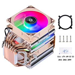 6 Heat Pipe Twin Towers Rapid Cooler CPU Cooling 90mm Fan Suitable For Installing LGA2011 2066 x79 x99 2099 E5 E3 x299 AMD 3P/4P
