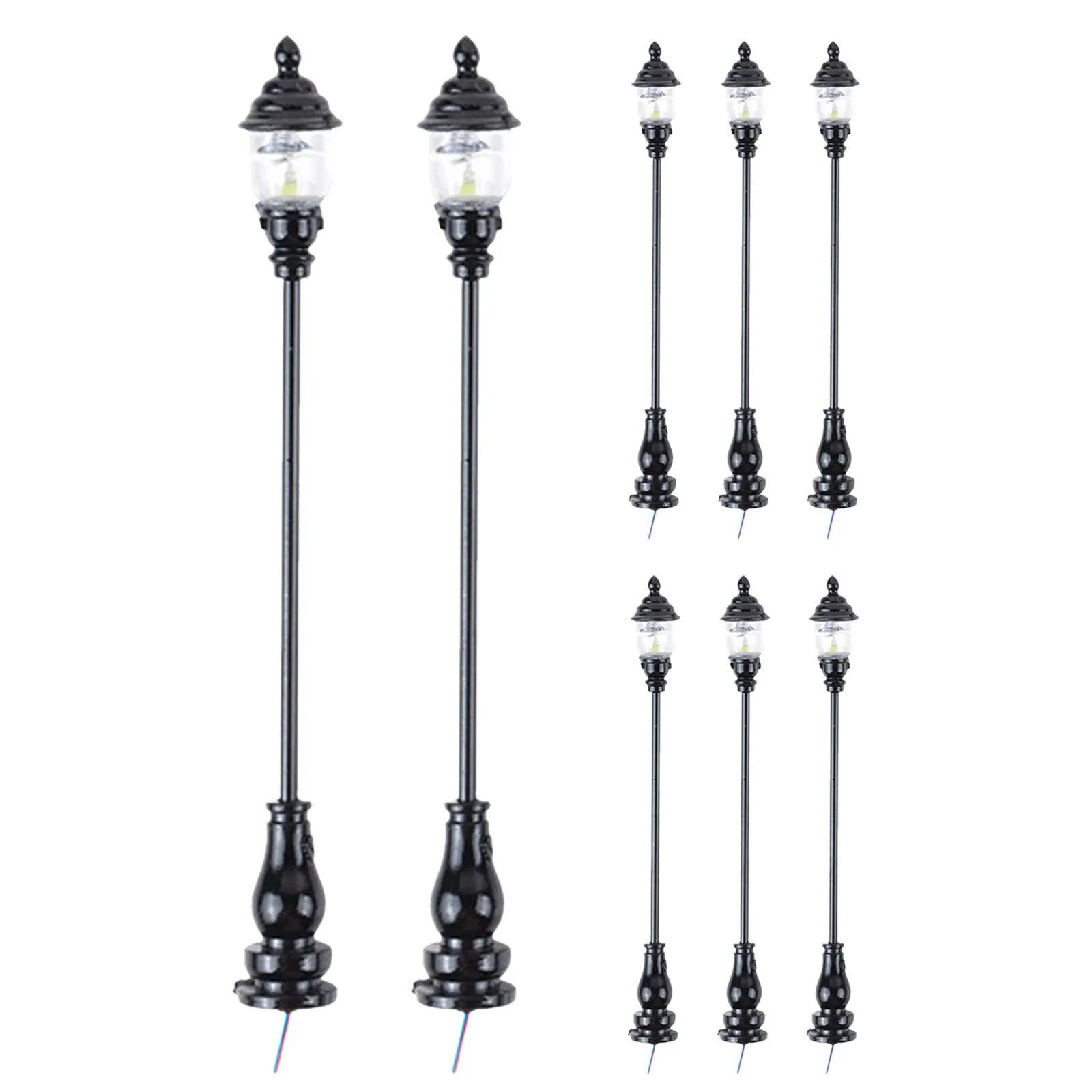 

8Pcs Mini Yard Lamp Streetlight Sand Table Ornaments Miniature Garden Decor Mini House Decoration Landscape Decor