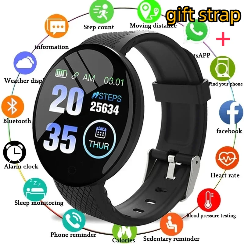 

D18 Smart Watch Heart Rate Blood Pressure Fitness Tracker Men Women Smart Wristband Waterproof Sport Smartwatch For Android IOS