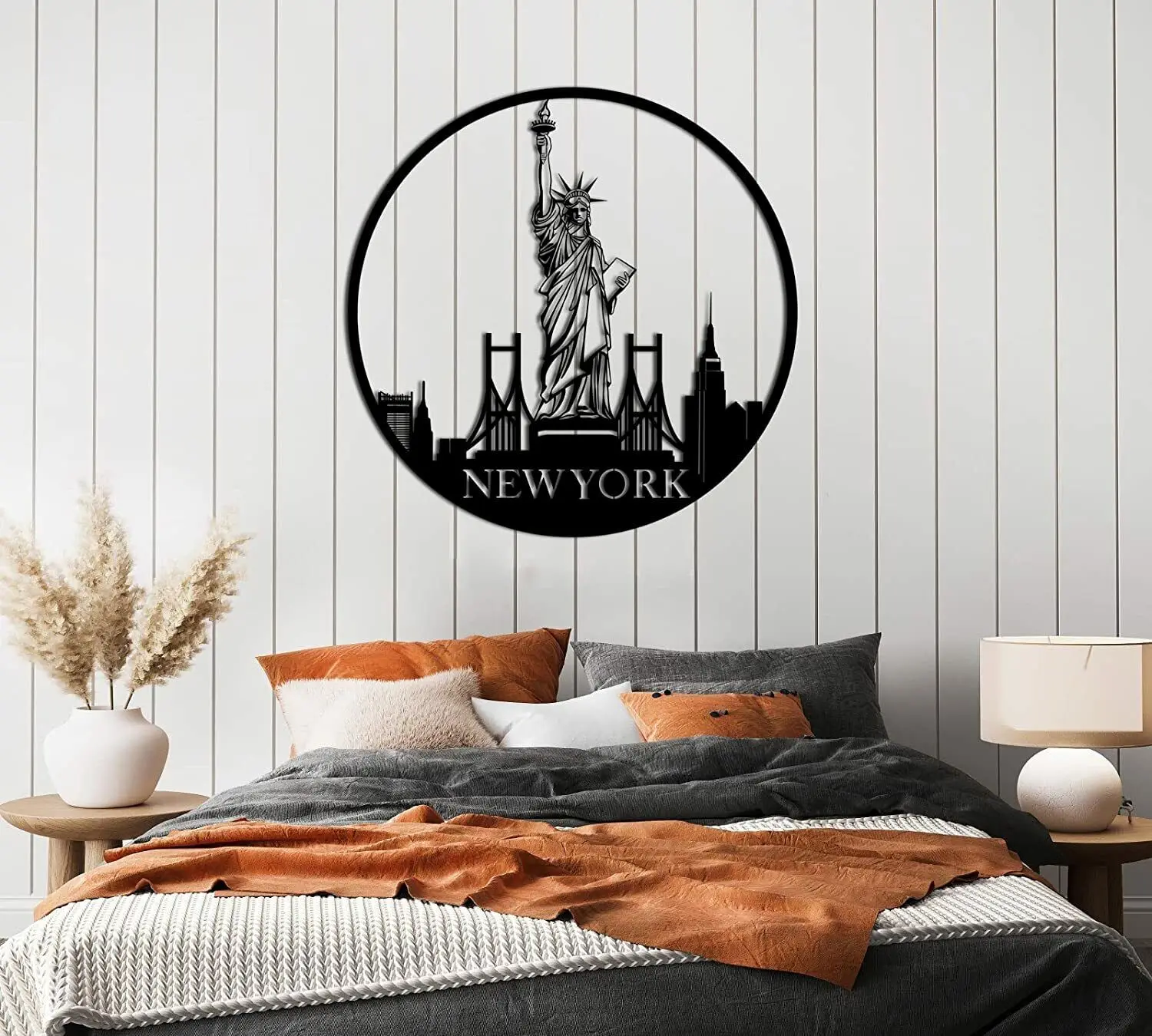 

City Metal Wall Art New York Statue of Liberty 3D Wall Sculpture Wall Decor Living Room/Home Decoration