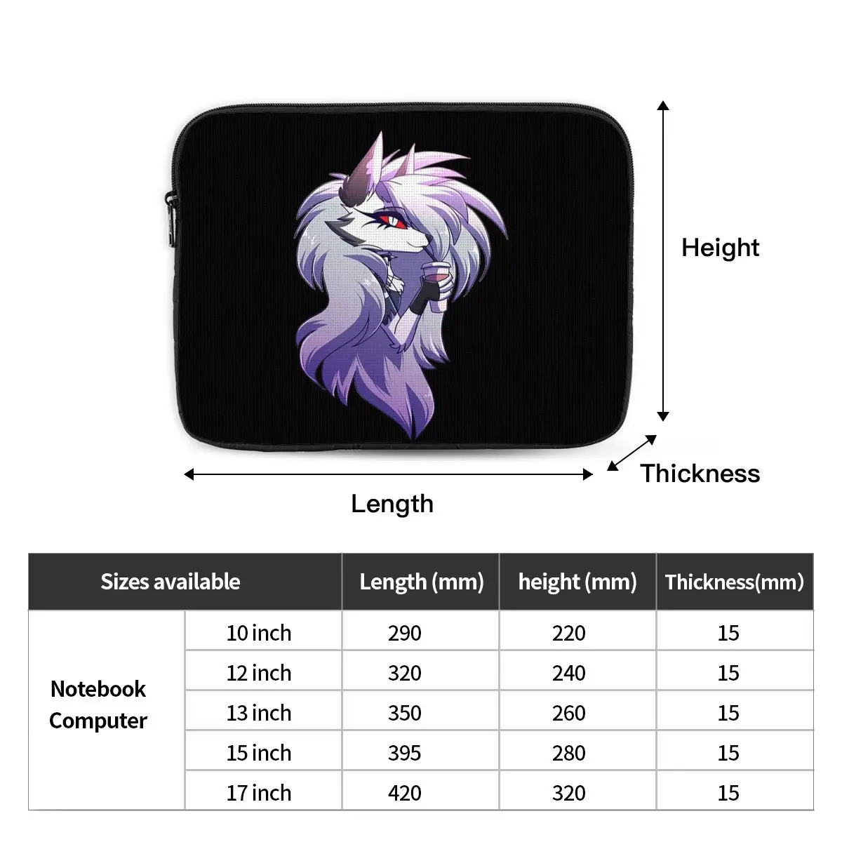 حقيبة كمبيوتر محمول للكمبيوتر المحمول من Helluva Boss Loona لحقيبة Macbook Air Pro اللوحية المقاومة للصدمات #2