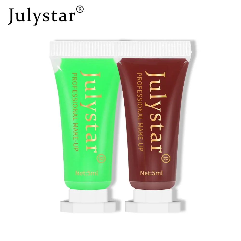 Julystar Neue 6-Farben-Körperbemalung, leuchtend, wasserfest, langlebig, kein Ausbleichen, professionelles Gesichts- und Körperbemalungsgel, Modekosmetik, 5 ml