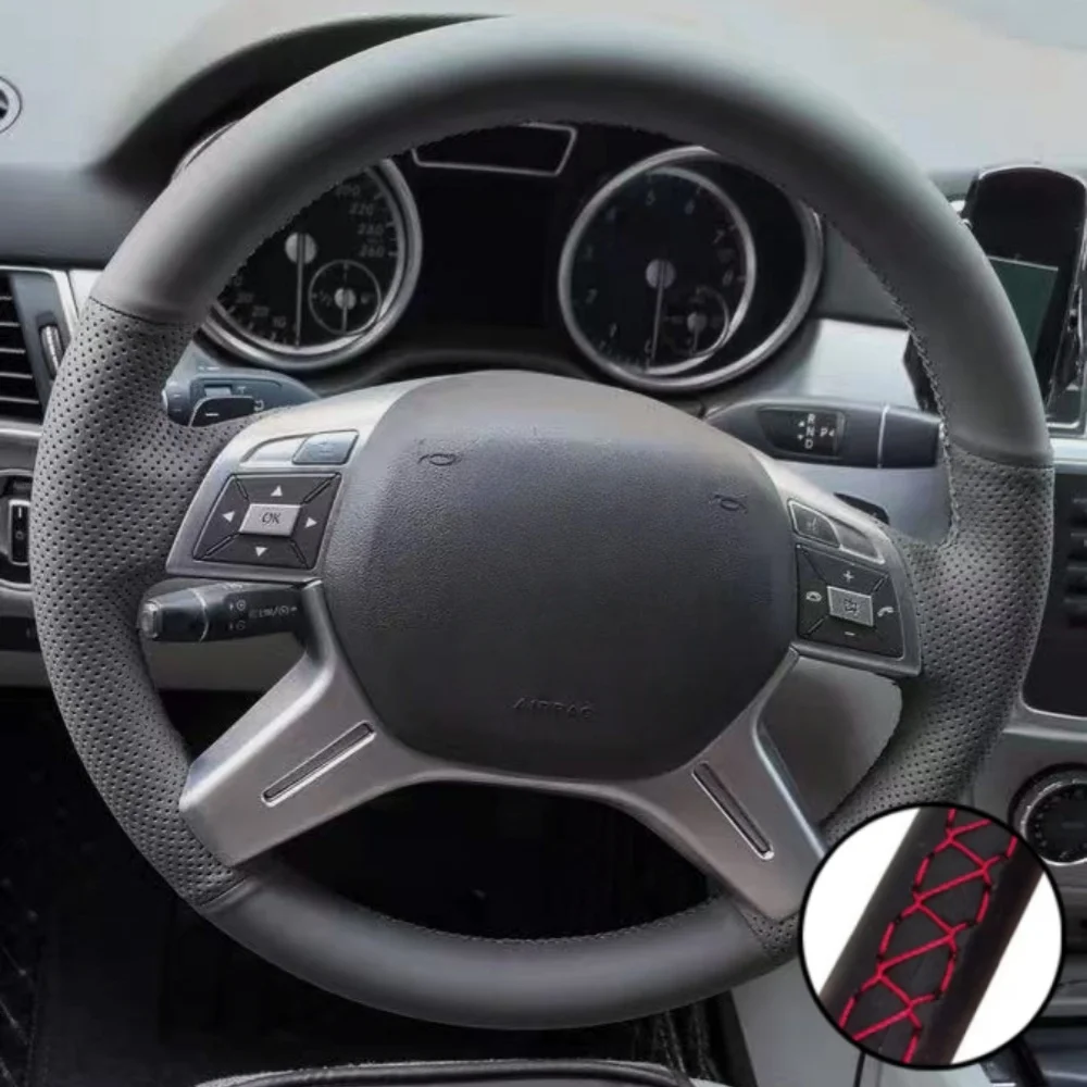 

Braid Car Steering Wheel Cover Wrap Hand Sewing Microfiber Leather For Mercedes Benz C180 C200 C260 E200 E260 ML320 ML360 ML400