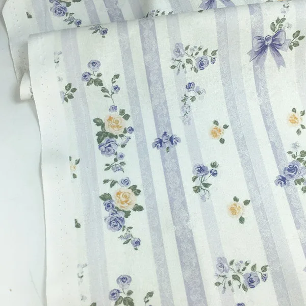 

Elegant Purple Knot Flower Digital Print Cotton Fabric DIY Handmade Doll Clothes Coin Purse Hair Tie Patchwork