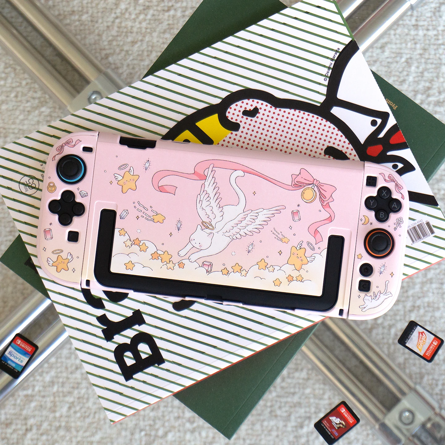 

Switch2 Protective Shell Cute Cartoon Angel Kitten Ns2 Protective Shell Transparent Hard Shell Anime Game Peripheral Toys