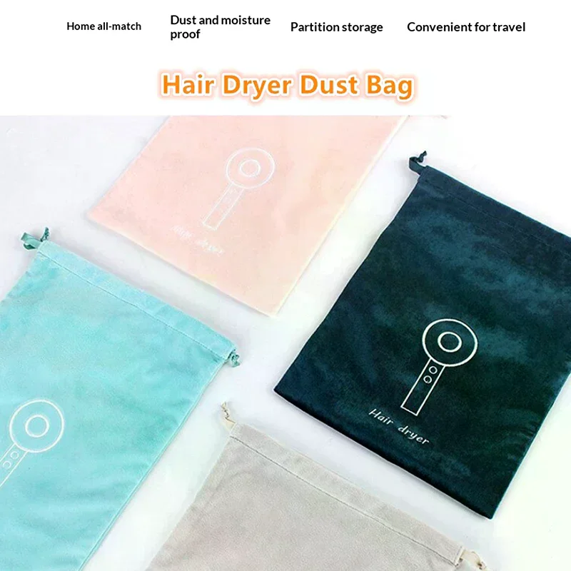 Hair Dryer Canvas Bag Hairdryer Storage Bag Portable Drawstring Closure Flannel Pouch Multiuse Stationery Jewellery Travel Pouch