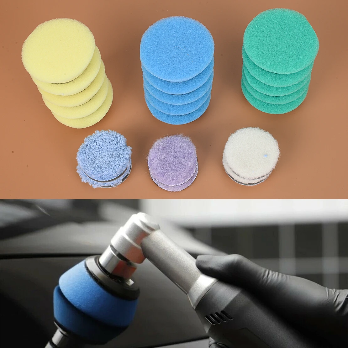 21pcs/Set Polishing Pad Kit Buffing Waxing Sponge Universal for Mini Detailing Polisher