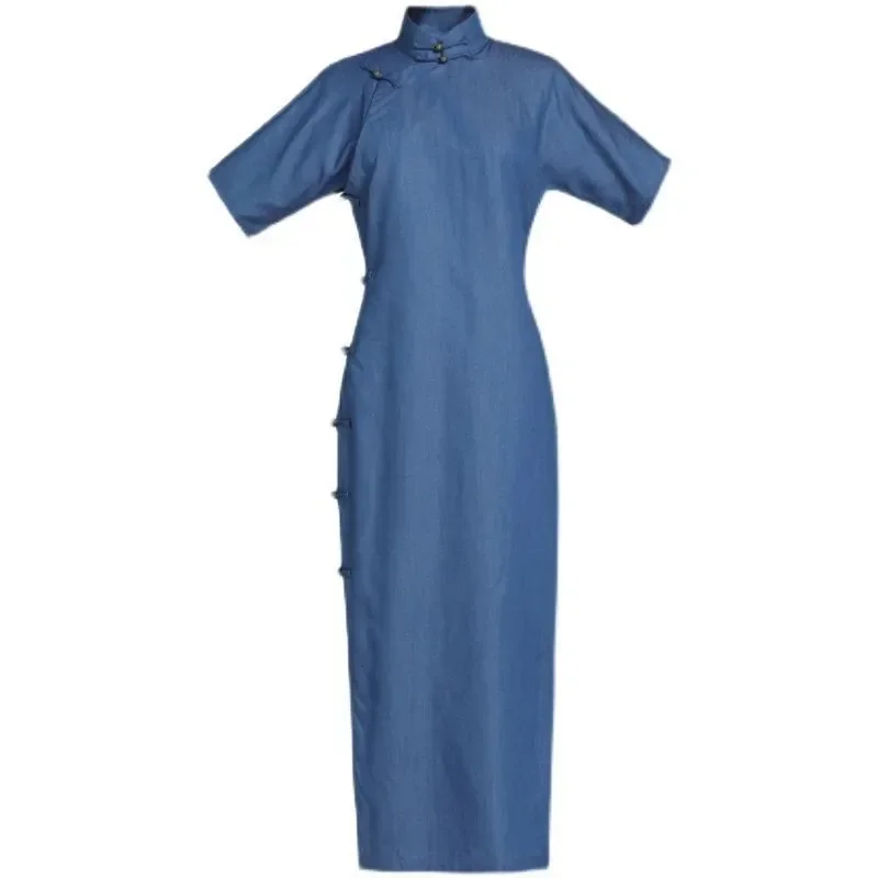 Vintage Loose Qi Pao Elegant Women Traditional Cheongsam Dress Folk Style Traditional Chinese Qipao Elegant Party Dress