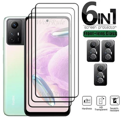 6-in-1 For Redmi Note 12S Glass Redmi Note 12S Full Cover Glue HD 9H Phone Screen Protector For Xiaomi Redmi Note 12S Lens Glass