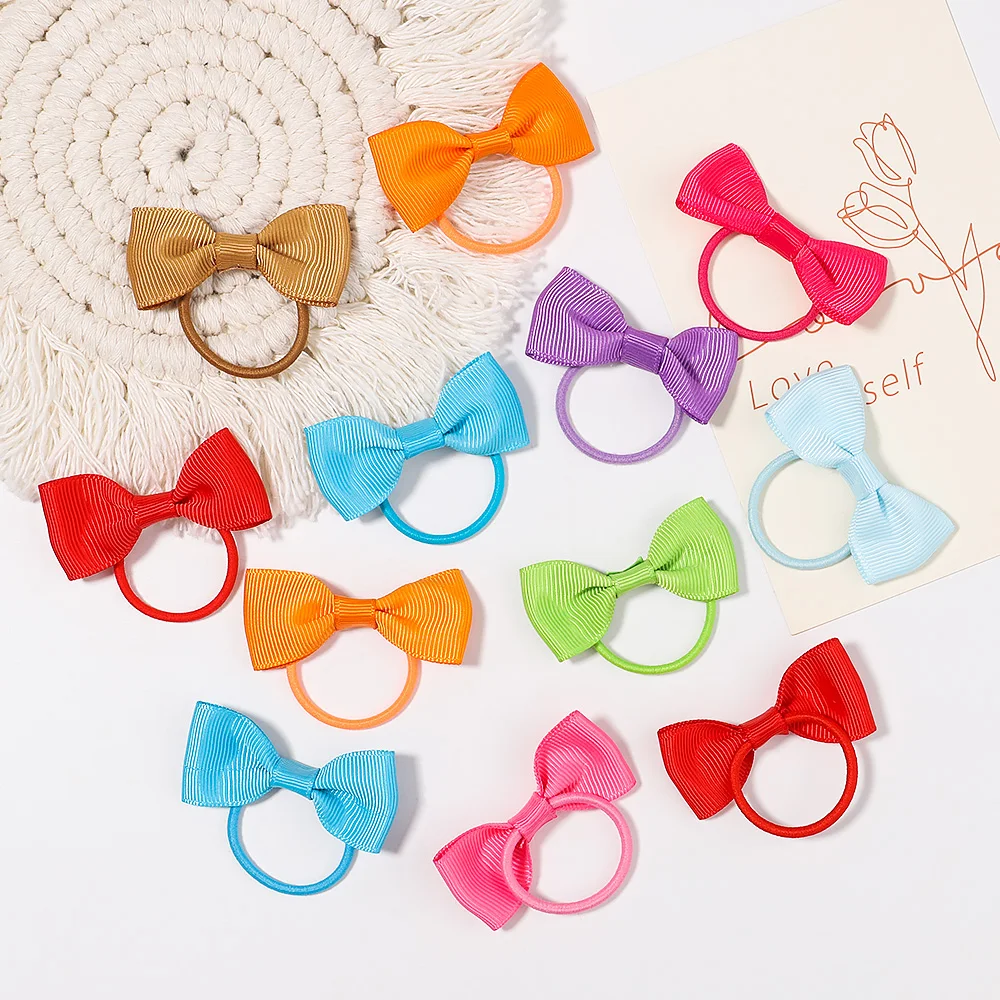 5/10/20 Chiếc Kẹo Màu Tóc Cung Tên Thun Scrunchies Tóc Cho Trẻ Em Cho Bé Gái Tóc Dây đuôi Ngựa Giá Đỡ Phụ Kiện Tóc Bộ