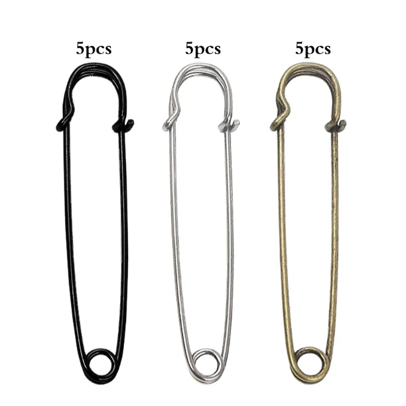 15PCS Large Safety Pin 75mm Blanket Pins Steel Spring Lock Pins Strong Sturdy Bulk Pins for Blankets Skirts DIY Crafts