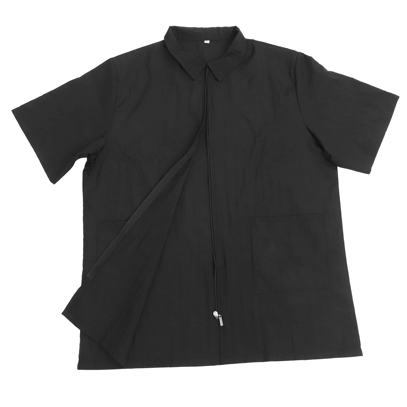 

Hair Dye Clothes Black Waterproof Soft Comfortable Turn-Down Collar With Pocket Short Sleeve Workwear For Man Woman Hair