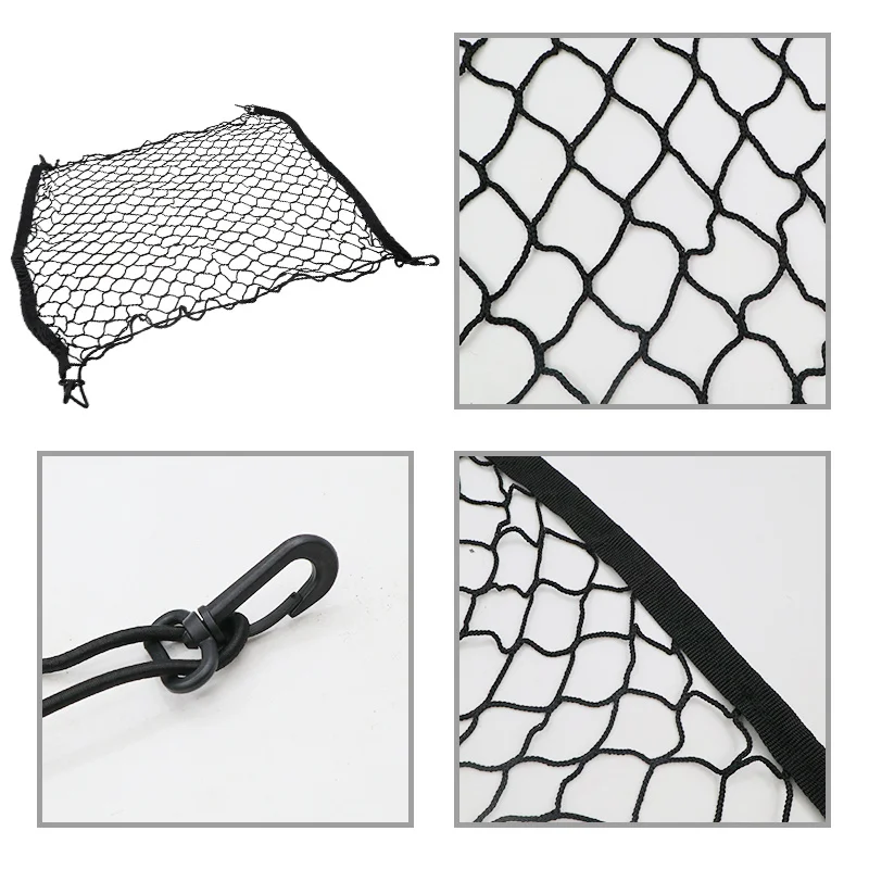 70 X 70cm Universal Car Trunk Net Luggage Storage Cargo Organizer Nylon Stretchable Elastic Mesh Net with 4 Plastic Hooks