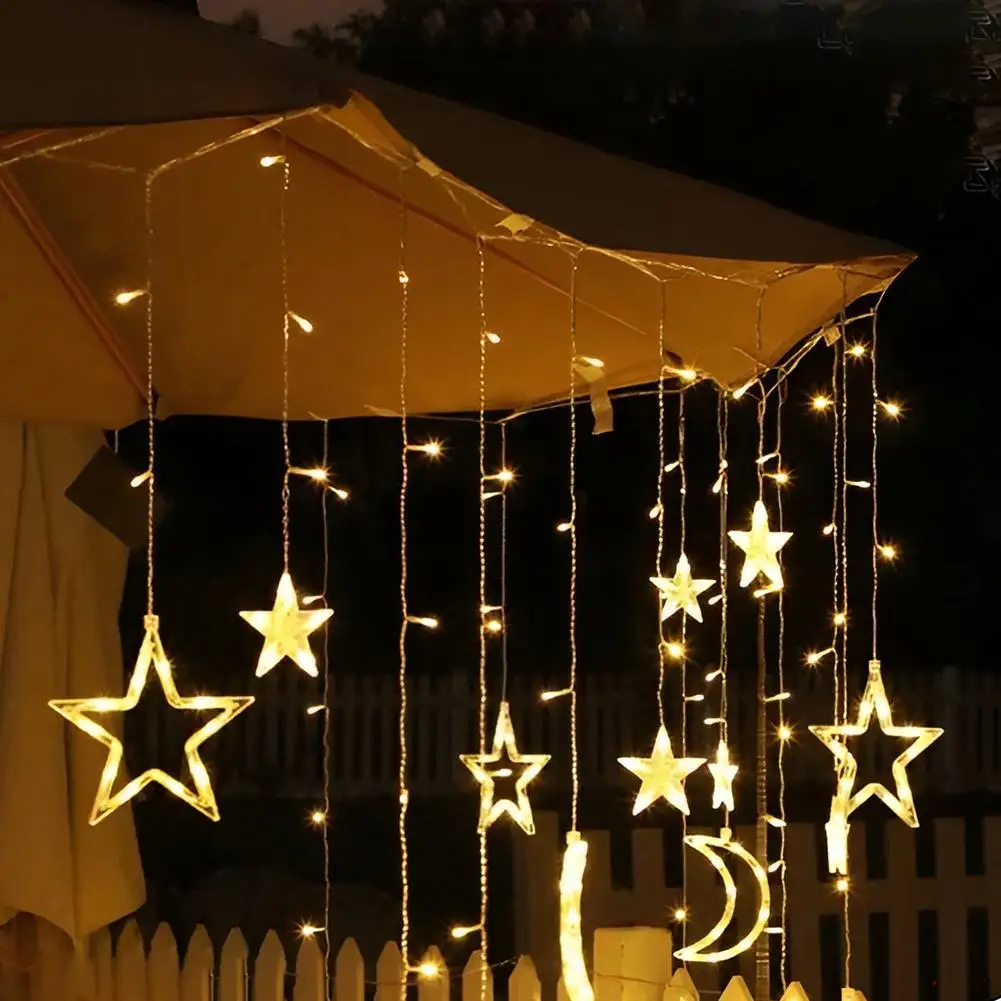 138LED Solar Lights With Remote Control String Lights For Ramadan Porch Window Backyard Tent Garden Patio Decor