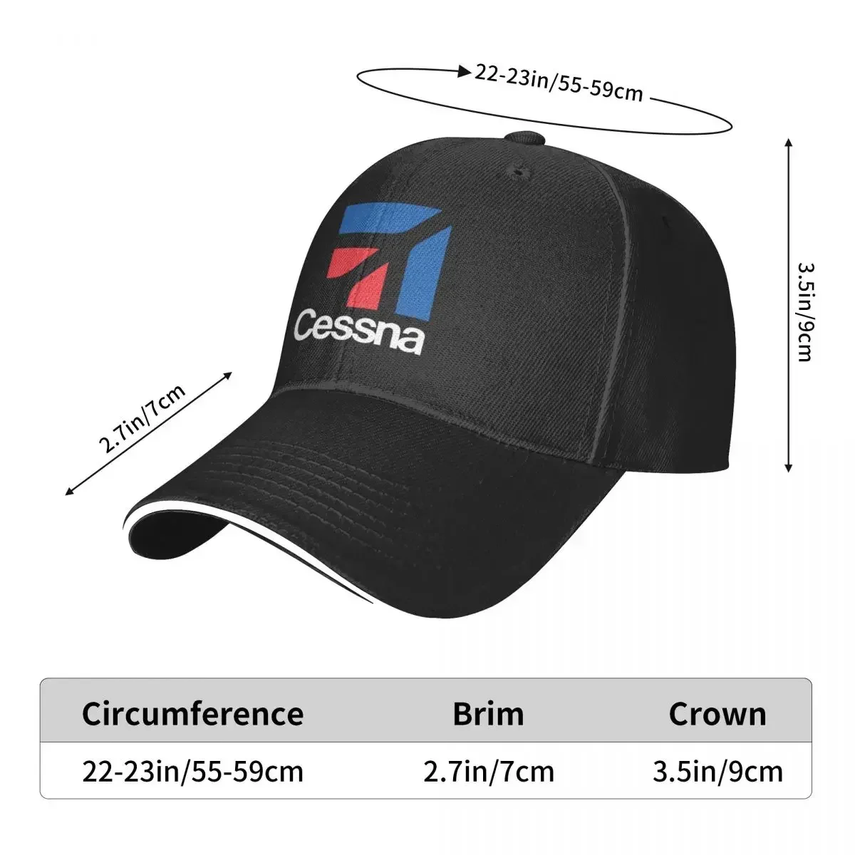 Cessna-logo gorra de béisbol para hombre y mujer, sombrero de pesca, gorra de béisbol