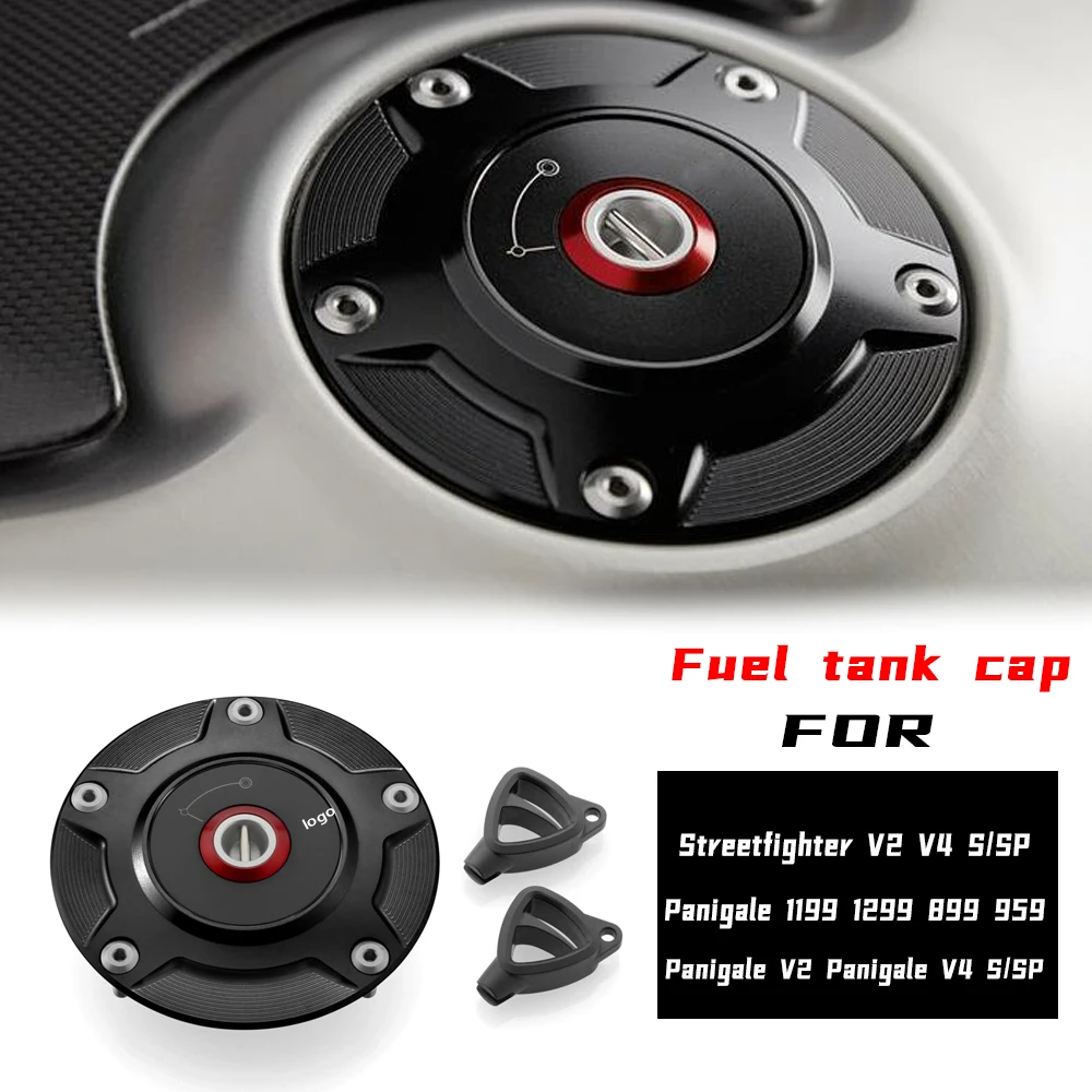 

New For DUCATI Diavel V4 2023 Streetfighter V2 Panigale 1199 1299 899 959 CNC Motorcycle Fuel Gas Tank Cap With Key Airbox Cover