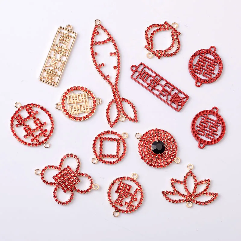 

DIY auspicious double happiness lucky claw chain accessories alloy accessories Chinese style bride accessories pendant DIY jewel