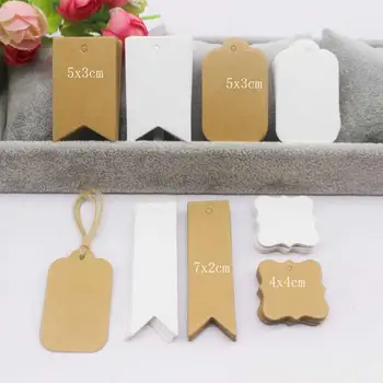各種紙質禮品吊牌,每批100個,白色牛皮紙禮品包裝標籤,手工價格標籤 6 最佳銷售 手工包裝 - №6