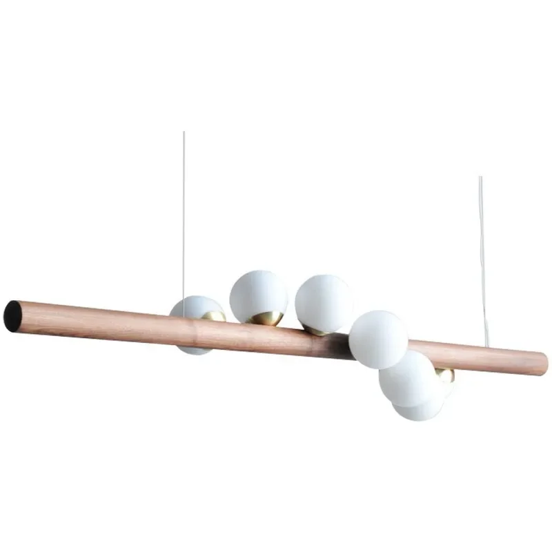 

Chinese living room chandelier, walnut color tea room zen bar restaurant, creative bedroom bedside led strip light