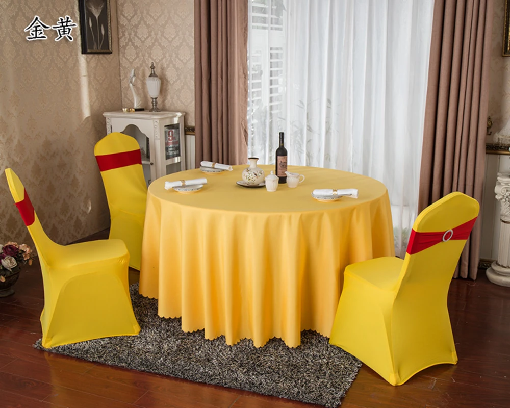 Hochzeitsdekoration, Tischdecke, runde Tischdecke, Polyester, einfarbig, Hotel, Bankett, Veranstaltungen, Geburtstag, Party, Feier, Urlaub – Detail 32