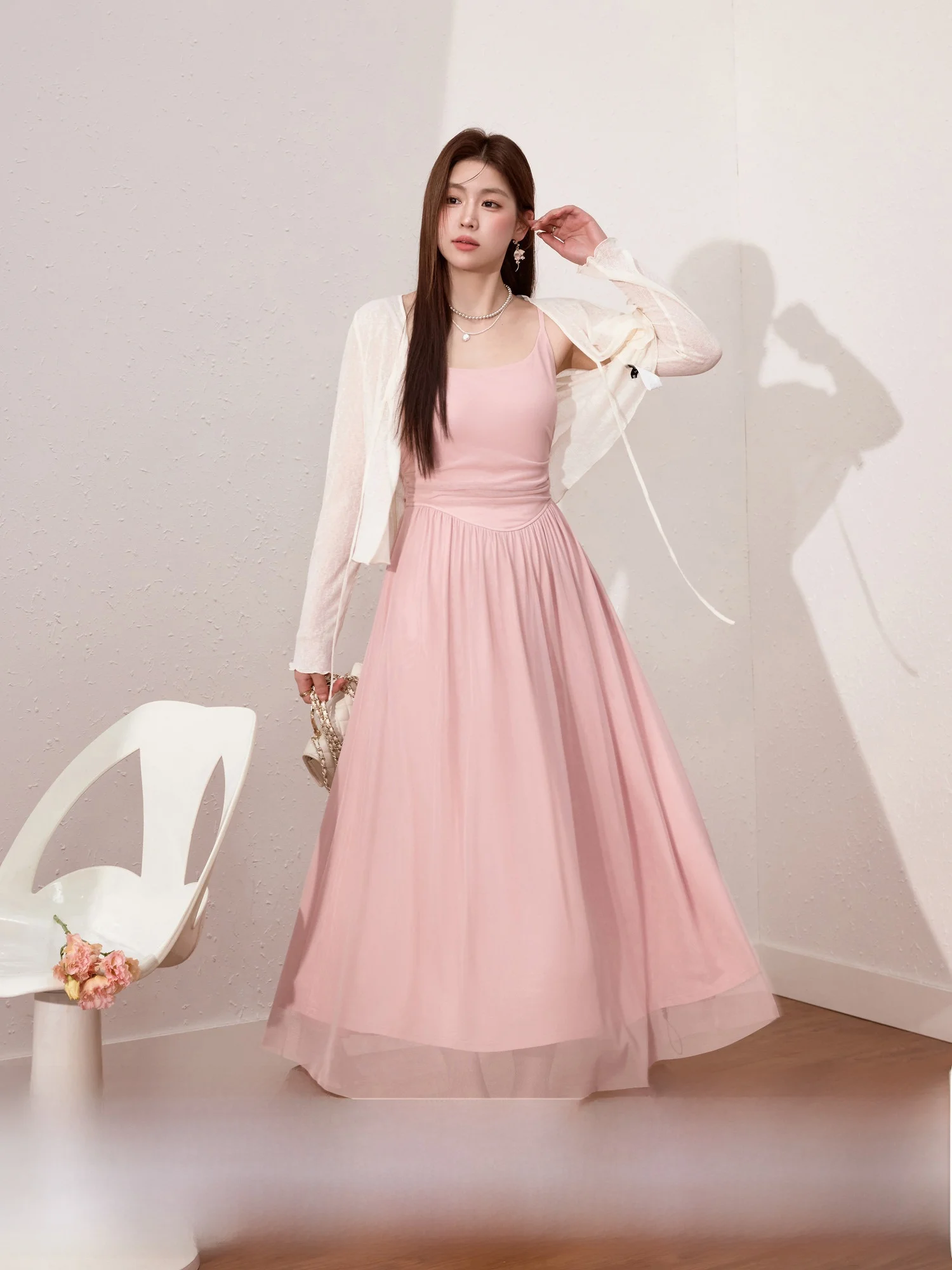 

Blue Language plus Size Women's Summer Slim Fit Strap Dr Lightweight Breathable Two-Piece Set Commute Sle A-Line Skirt