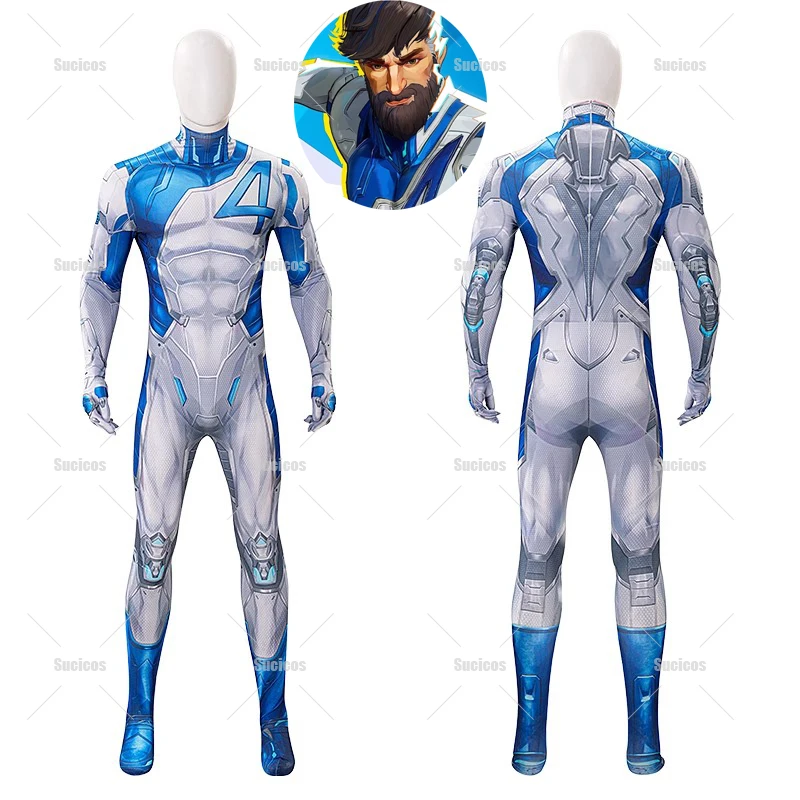 Керкала Мистер Фантастический костюм для косплея - комбинезон премиум-класса из лайкры для Хэллоуина Comic Con и косплей-подарки (XS-3XXL) Керкала Мистер Фантастический костюм для косплея - комбинезон премиум-класса из лайкры для Хэллоуина Comic Con и косплей-подарки (XS-3XXL)