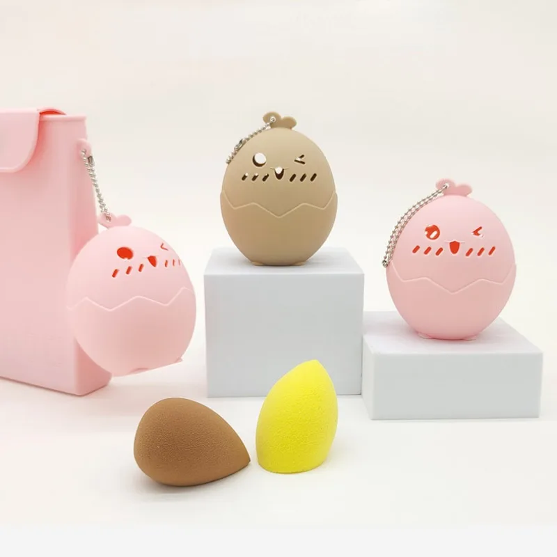 

Cute Beauty Egg Storage Box Sponge Air Cushion Cosmetic Protection Box Travel Beauty Makeup Egg Powder Puff Silicone Box Holder