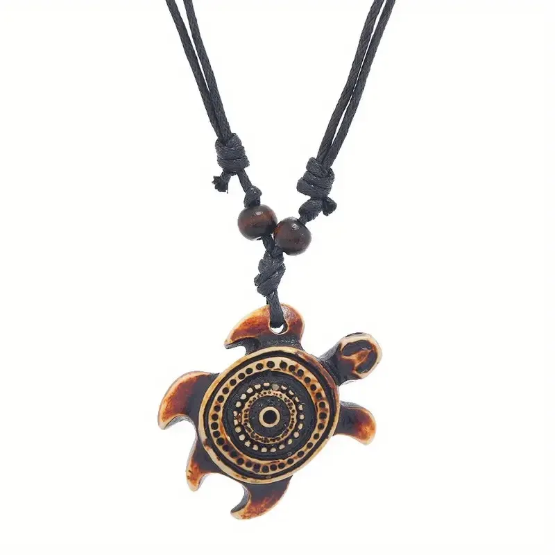 Women Men's Carved Hook Turtle Charm Adjustable Surfer Necklace Jewelry Gift - view 3