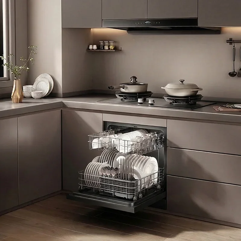 Built-in Dishwasher, 12-Place Setting Capacity, Wash/Dry/75°C Sanitize, 220V/110V, Household Kitchen Appliance(Customized)