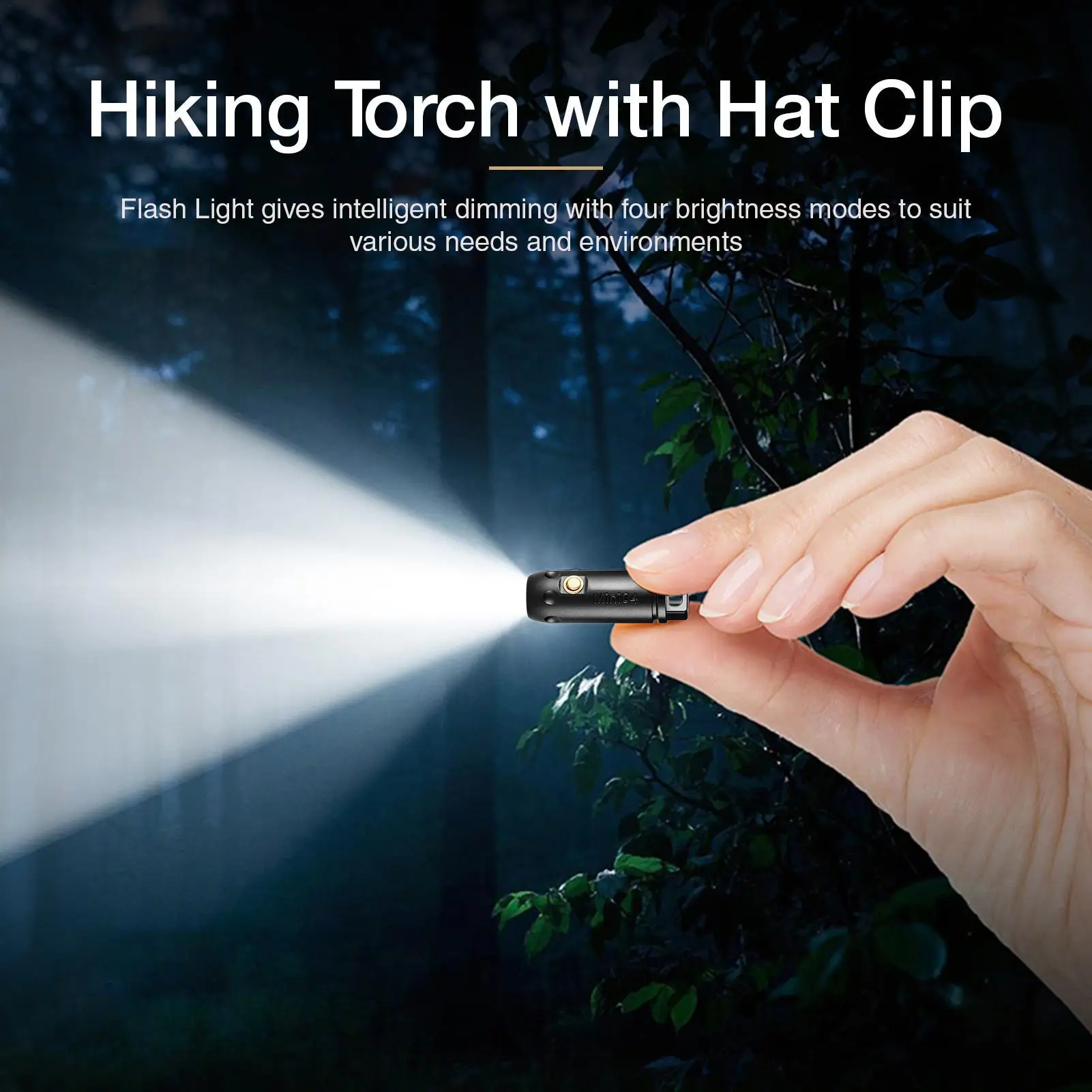 

Flashlight Camping Emergencies Torch With Hat Clip Bright 4-Mode Waterproof Portable For Camping Hiking Running Repairing