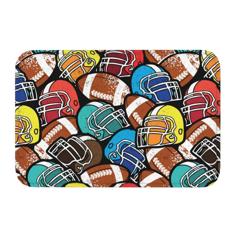 Personalized American Football Rugby Doormat Mat Anti-Slip Bath Kitchen Garden Rug Carpet 40*60cm
