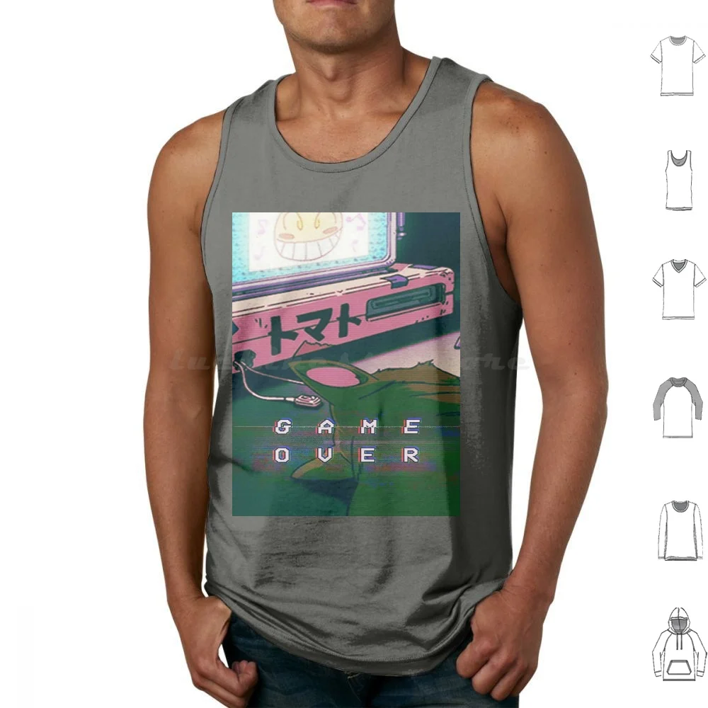 It′s Game Over Tank Tops Print Cotton Cowboy Cowboy Bebob Ein Dog Tv Watching Gaming Game Anime Smart Dog Crew Corgi Data